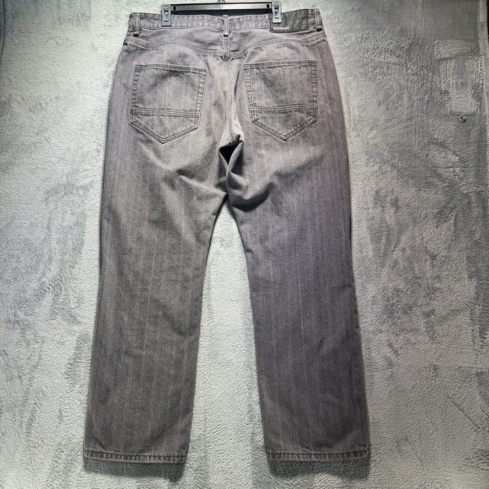 Rocawear Mens Straight Leg Jeans Faded Black Gray Denim Pants Size 40